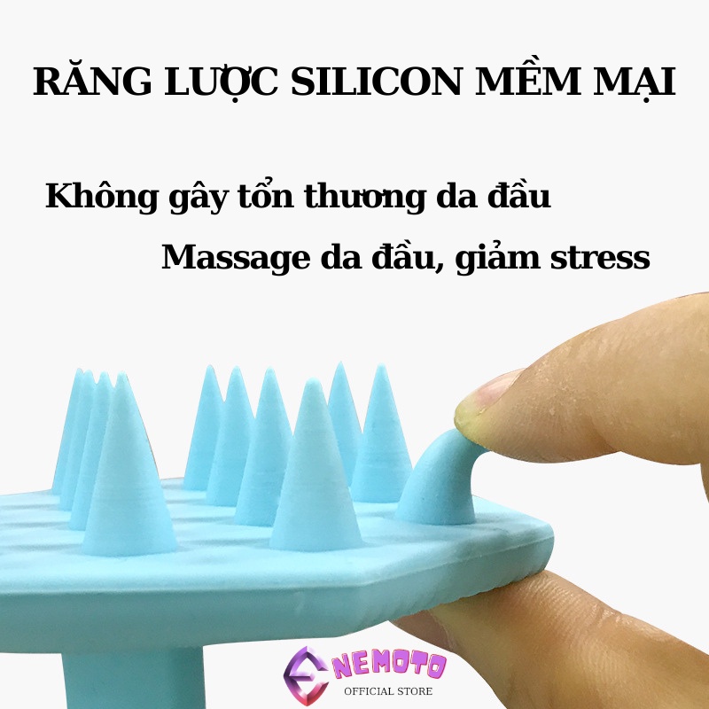 Lược Gội Đầu Massage Gai Silicon An Toàn Cho Da Đầu