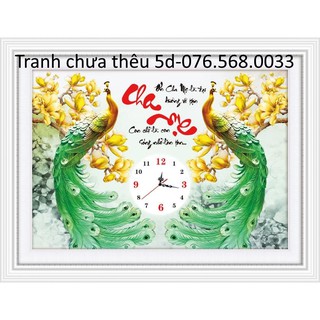 Tranh thêu CHA MẸ 88939cm (59x44cm) chưa thêu 5d