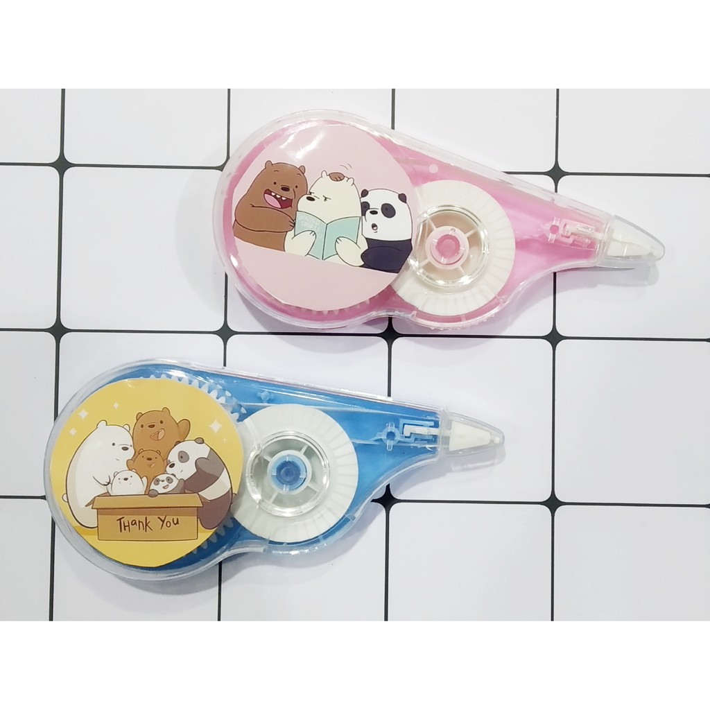 Bút xoá băng 3 anh em gấu bare bear BBI6 in hình cute dễ thương