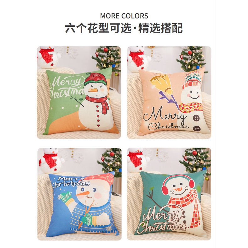 Gối tựa noel trang trí giáng sinh gối vuông sofa 45cm đệm lưng ngồi bàn nhật