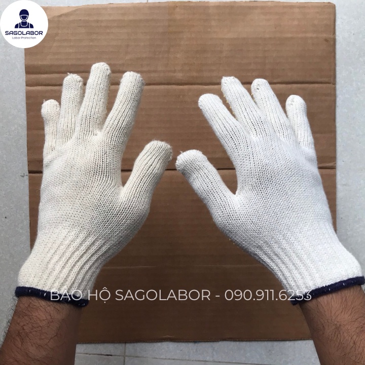 Găng tay vải Cotton Polyester phủ hạt cao su chống cắt - bám dính tốt dành cho thợ điện lực EVN