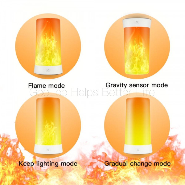 Đèn Led Tạo Hiệu Ứng Ngọn Lửa Giả 4 Chế Độ Sạc Usb