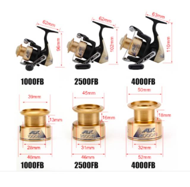 Guồng Quay Shimano Ax 1000fb, 2500fb, 4000fb Chất Lượng Cao