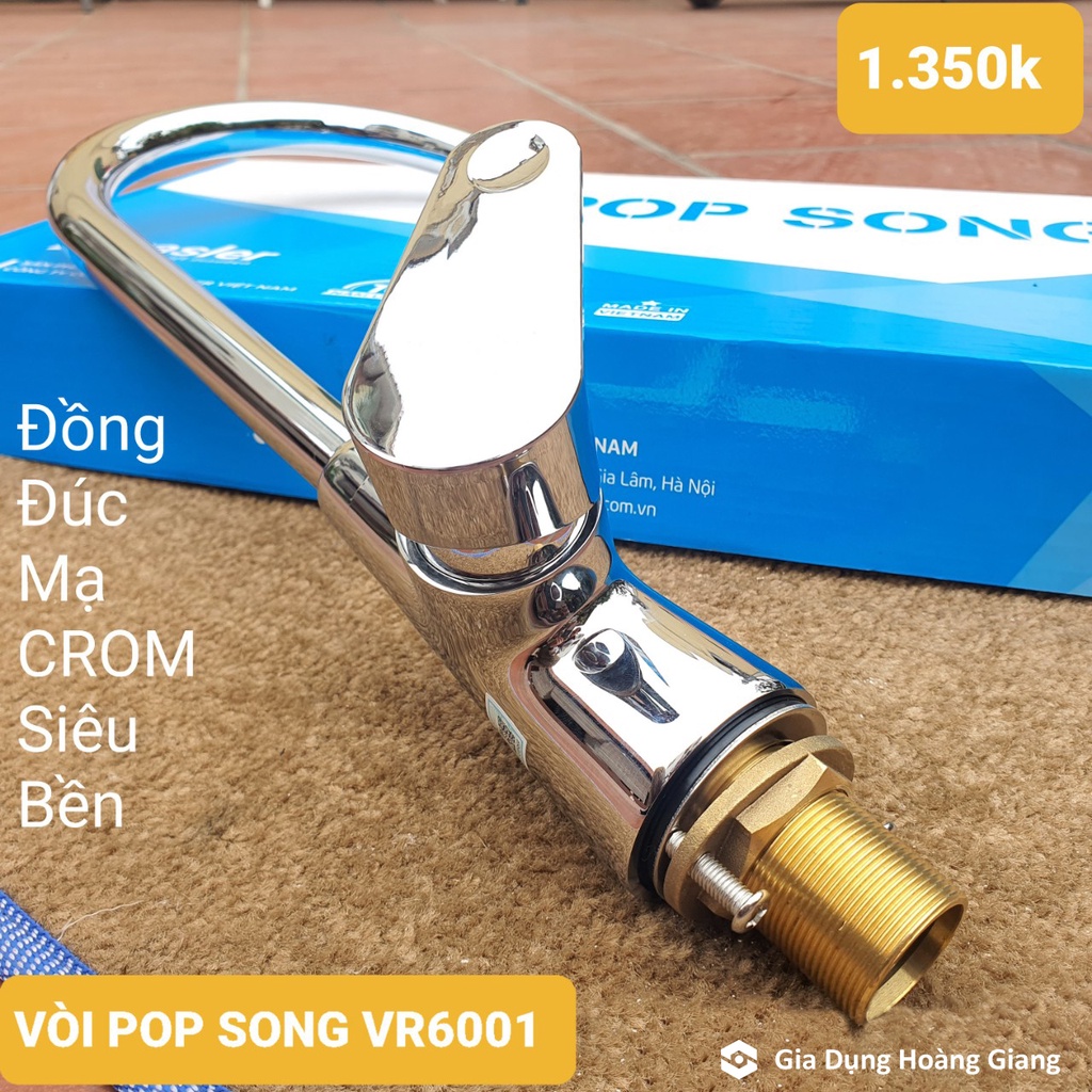 Vòi rửa bát nóng lạnh PopSong VR6001 - Bảo hành 3 năm