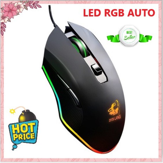 X-ONE SHOP Chuột Máy Tính Chơi Game FREE WOLF V1 RGB LED Tự Động Đổi Màu Cao Cấp