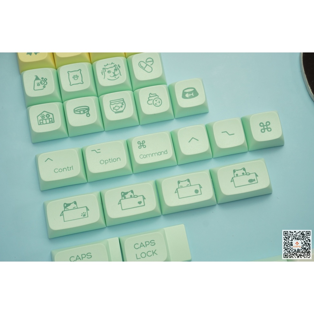 Keycap mèo dễ thương Cat lover PBT profile XDA in dyesub 131 nút cho bàn phím cơ layout 108/104/98/87/84/75/68/64/61