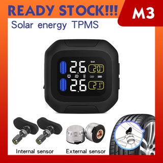Hệ Thống Giám Sát Áp Suất Lốp Xe Máy TPMS M3 Có Đồng Hồ Đo Nhiệt Độ + 2 Cảm Biến Bên Ngoài