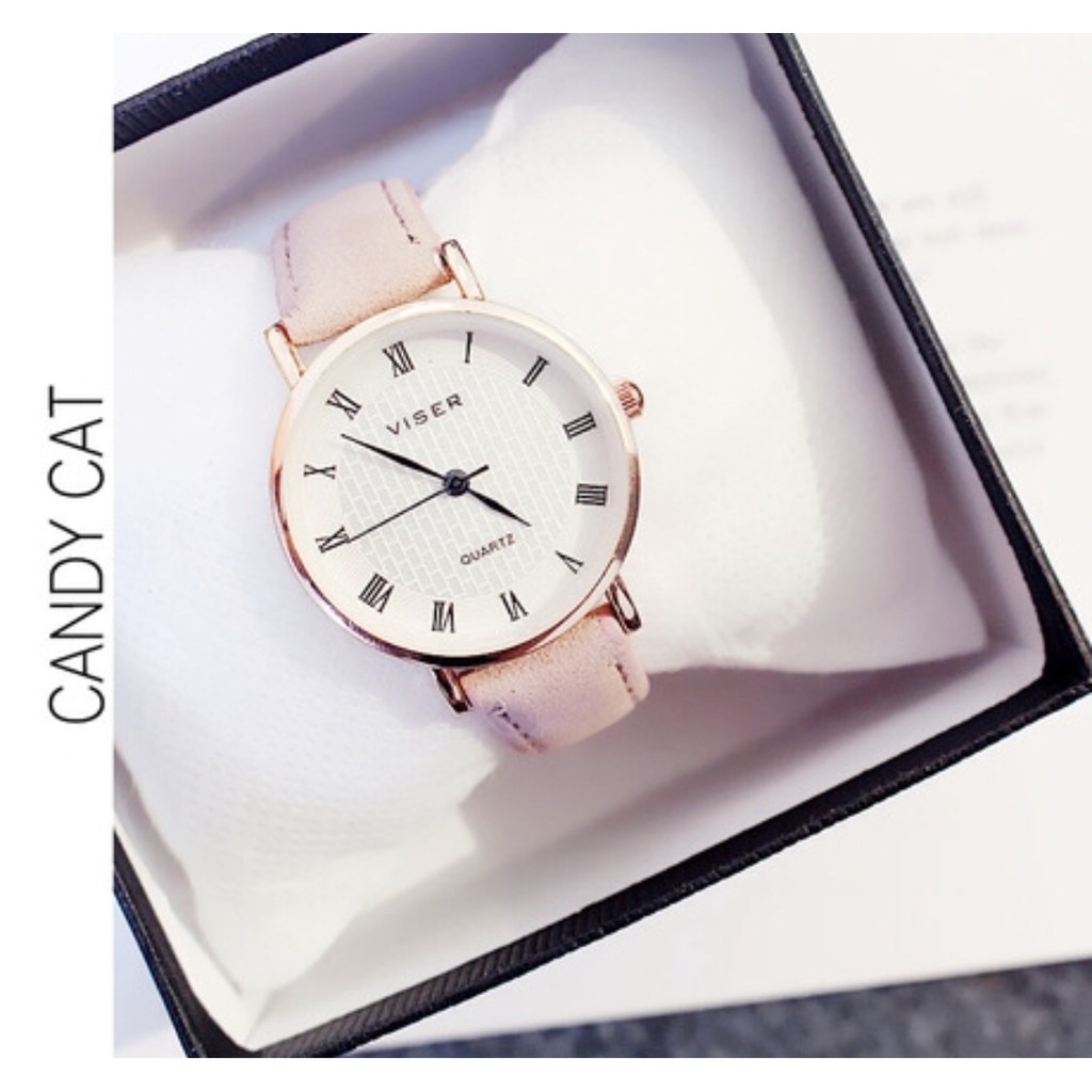 [SIÊU ĐẸP]ĐỒNG HỒ NỮ DÂY DA VISER MẶT CARO SIÊU ĐẸP THỜI TRANG | BigBuy360 - bigbuy360.vn