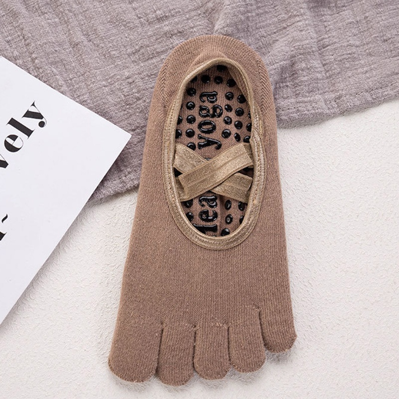 Xiangbao Vớ Tập Yoga Chống Trượt Tay Cầm Silicone Có 5 Ngón Chống Trượt Màu Trơn Dành Cho Nữ