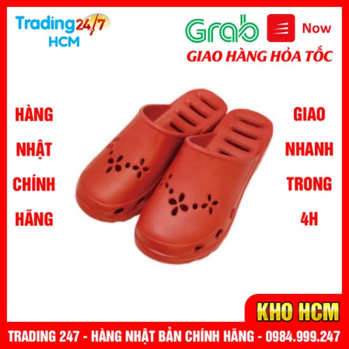 [Hỏa tốc HN] Dép sục nhựa siêu nhẹ nam nữ thoáng khí màu đỏ size M - Nội địa Nhật Bản