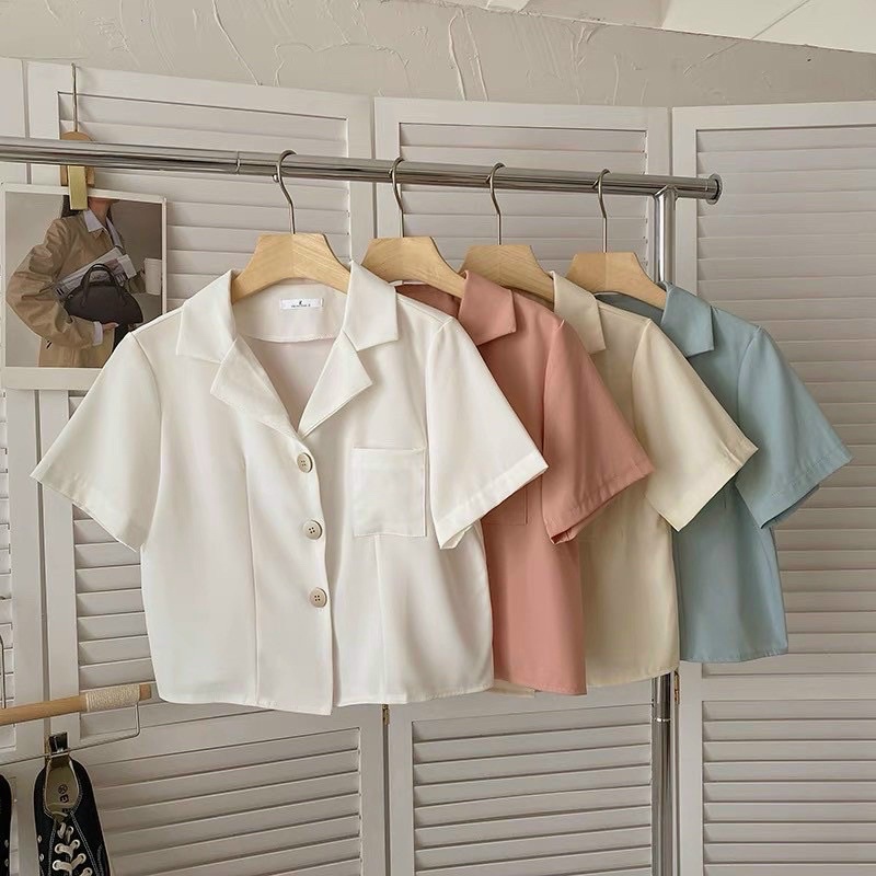 Áo sơ mi lụa cổ vest A46