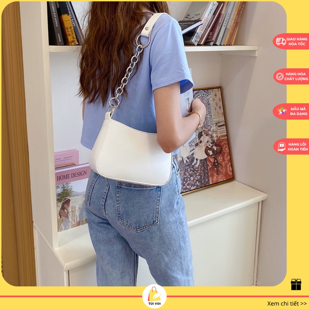 Túi xách nữ đeo chéo kẹp nách da mềm trơn form đẹp phong cách Hàn Quốc hiện đại CV21