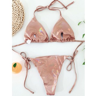 Bikini Lưng Cao Hoạ Tiết Kẻ Sọc Cho Phái Nữ