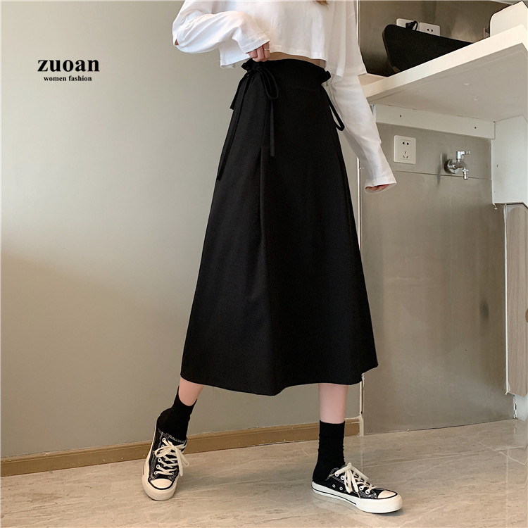 Chân Váy Midi Lưng Cao Phong Cách Hàn Quốc Cho Nữ