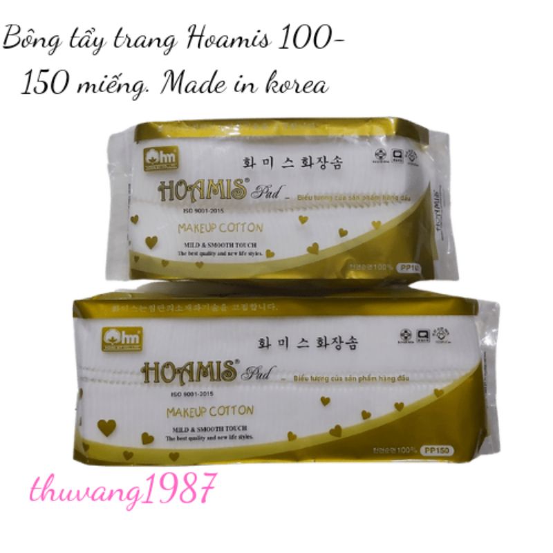 Bông tẩy trang cao cấp Hoamis 100-150 miếng