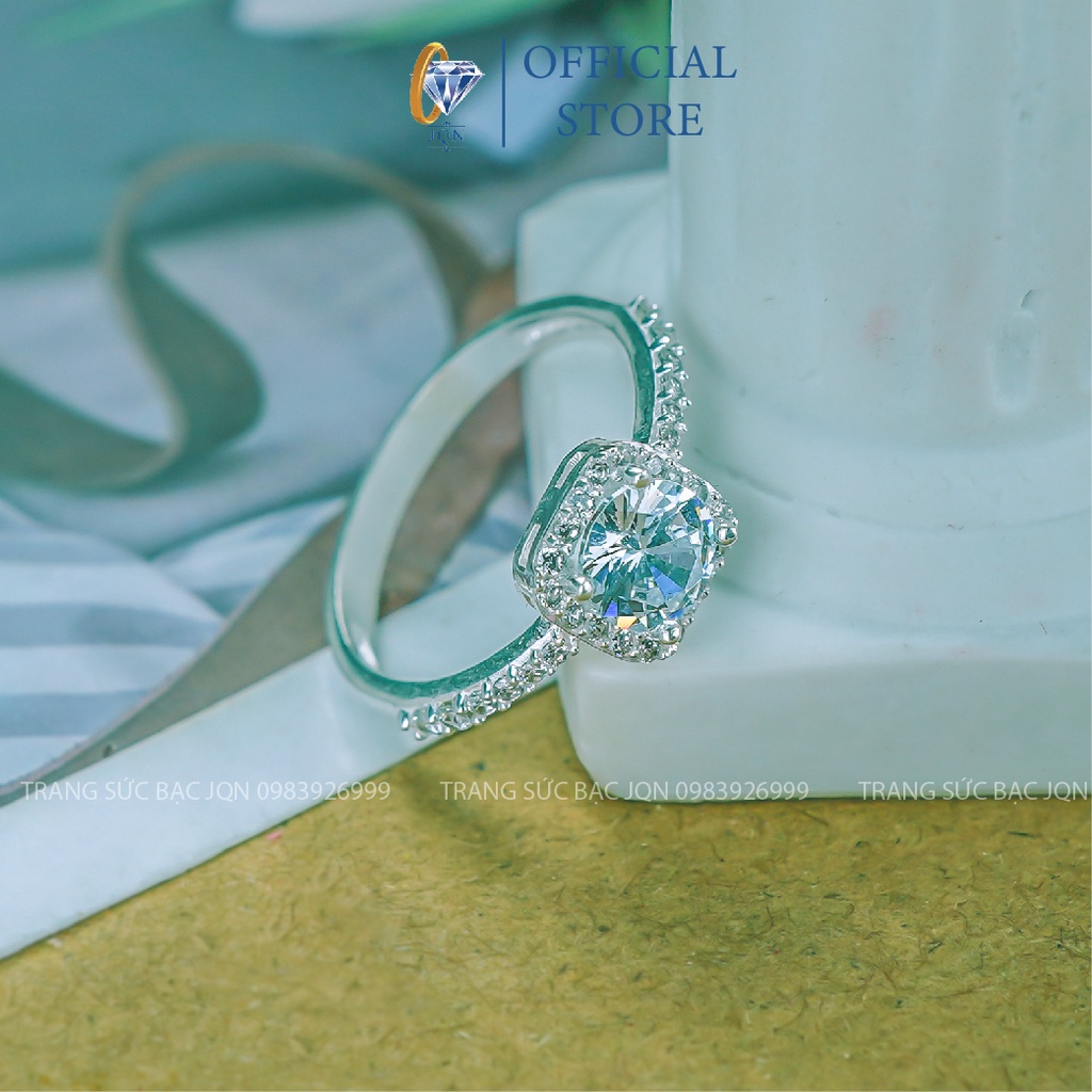 Nhẫn Nữ Bạc JQN N35 mặt đá vuông