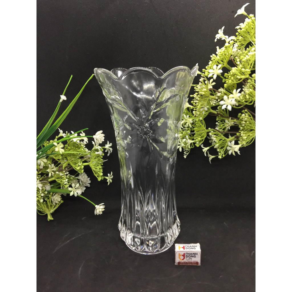 Lọ,bình hoa thủy tinh trắng loe các cỡ 25cm, 30cm, 35cm