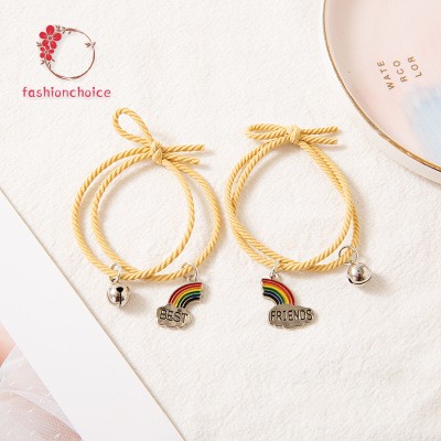 Bộ 2 Vòng Đeo Tay Nam Châm Cá Tính Cho Cặp Đôi có thể điều chỉnh độc đáo dành cho cặp đôi Mặt Hình Phi Hành Gia Rainbow Cầu Vồng Thời Trang Lắc Tay Couple / Vòng Tay Couple