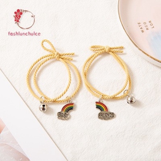 Bộ 2 Vòng Đeo Tay Nam Châm Cá Tính Cho Cặp Đôi có thể điều chỉnh độc đáo dành cho cặp đôi Mặt Hình Phi Hành Gia Rainbow Cầu Vồng Thời Trang Lắc Tay Couple / Vòng Tay Couple