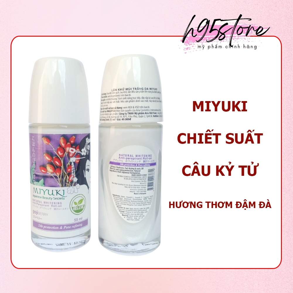 Lăn khử mùi 24h trắng da ngừa thâm nách hương nước hoa MIJUKI Nhật Bản