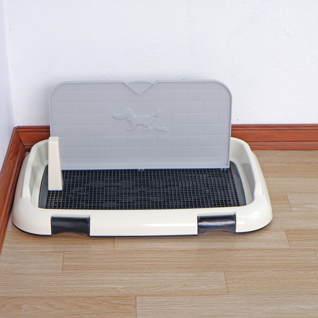 Khay vệ sinh cho chó có cọc và tường chắn để đi vệ sinh đúng chỗ hàng cao cấp Size L, S