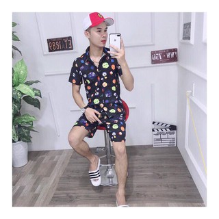 Bộ Đồ Mặc Mùa Hè Chất Lụa Họa Tiết Cực Đẹp
