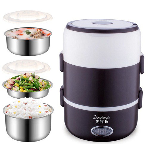 Cặp Lồng Cắm Điện 3 Tầng ruột inox Cao Cấp Ủ Nóng Thức Ăn Liên Tục (Nấu Được Cơm) - ( Giao màu ngẫu nhiên) | BigBuy360 - bigbuy360.vn