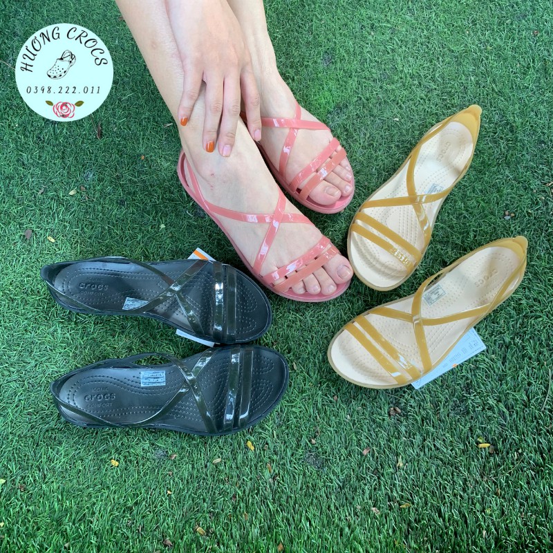 Sandal nhựa nữ Isabella strappy, dép sandal quai chéo mềm nhẹ cho nữ