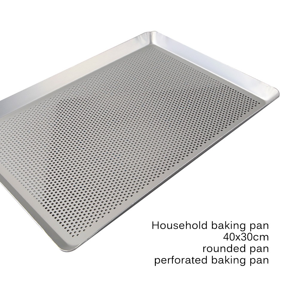 Khay Nướng Bánh Hình Chữ Nhật Đục Lỗ Bằng Nhôm Tự Nhiên 7367.40 40 X 30Cm