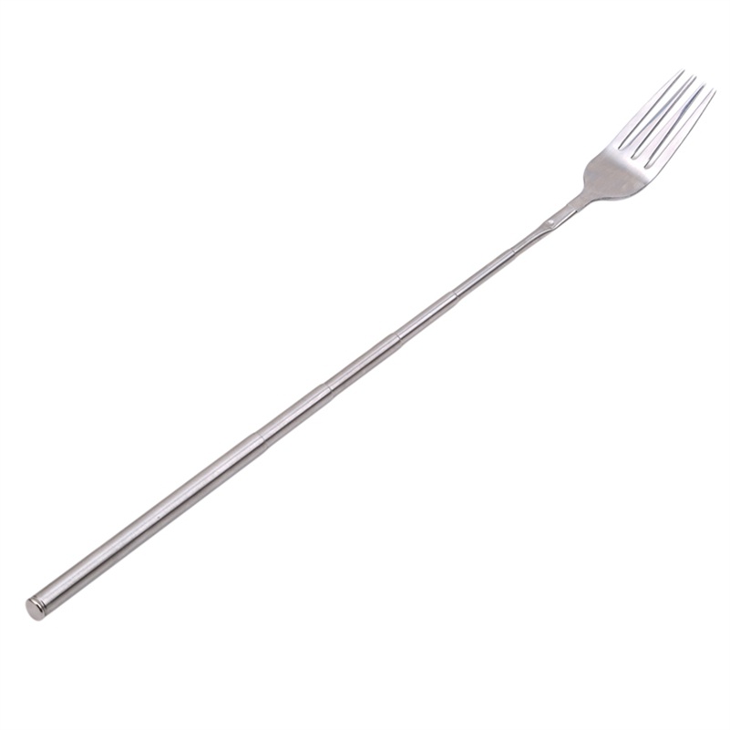Nĩa Ăn Trái Cây/BBQ Cán Kéo Dài Tiện Dụng Cho Nhà Bếp