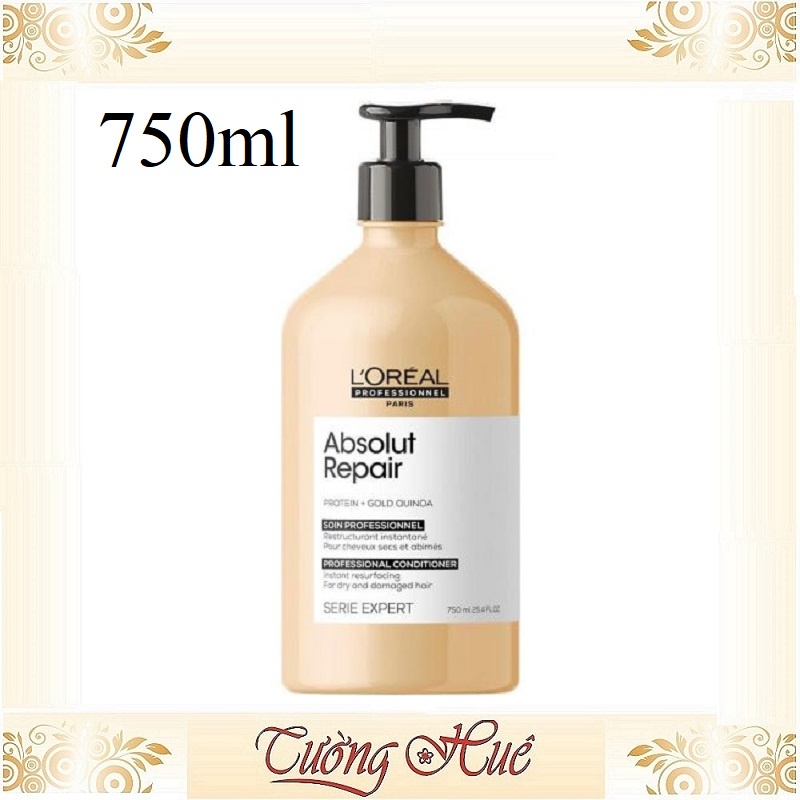 Dầu xả chăm sóc tóc hư tổn L'ORÉAL Serie Expert Lipidium Absolut Repair - 750ml - Vàng