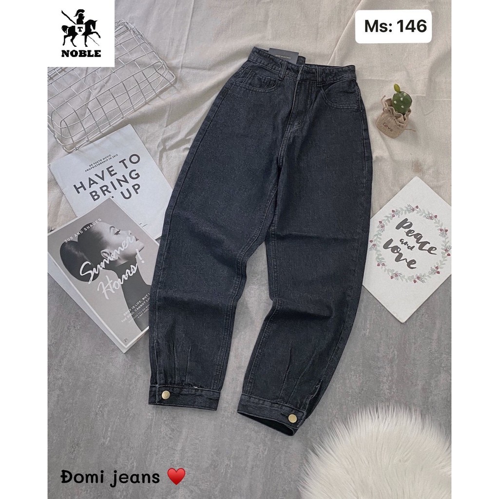 [Freeship] QUẦN BAGGY JEAN ĐEN NỮ CAO CẤP THỜI TRANG NOBLE FASHION TN108