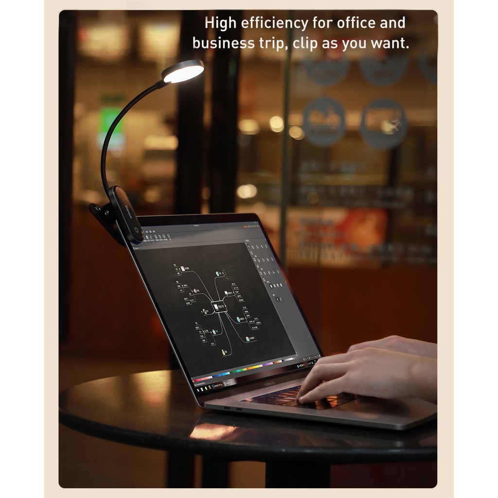Đèn Led kẹp bàn BASEUS Comfort Reading Mini Clip Lamp không dây cảm ứng