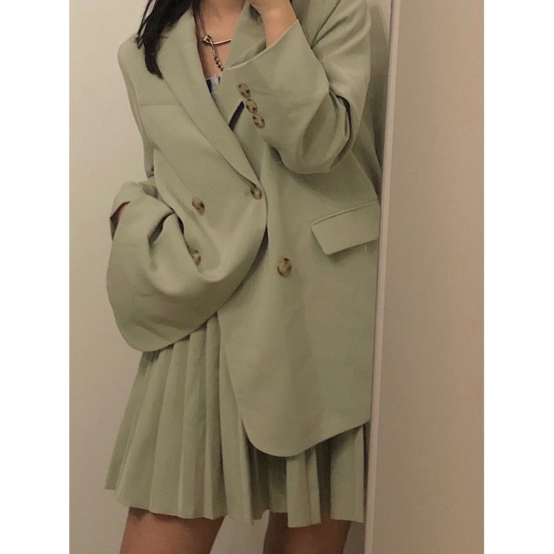 [Có ảnh thật] Set áo khoác blazer oversized + chân váy xếp ly phong cách thanh lịch SAM SAM BOUTIQUE | BigBuy360 - bigbuy360.vn