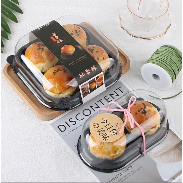 50 Hộp Nhựa Nắp Bầu 4 Bánh, Hộp Nhựa 4 ô Đựng Bánh Trung Thu, Bánh Trái Đào, Bánh Kim Sa (50 cái)