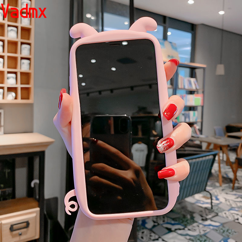 Ốp điện thoại silicon mềm hình heo 3D cho Iphone 11 Pro Max X Xr Xs Max 8 7 6 6s Plus Se 2020 5 5s 4 | WebRaoVat - webraovat.net.vn