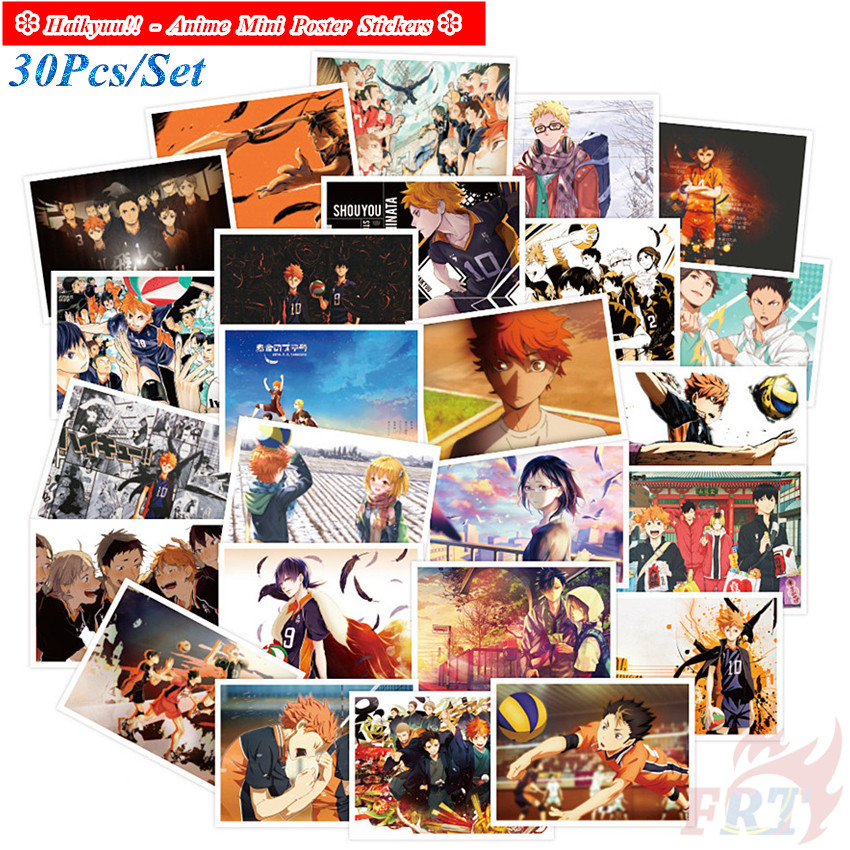 ❉ Haikyuu!! - Anime Mini Poster Series A Stickers ❉ 30Pcs/Set Waterproof DIY Fashion Decals Doodle Stickers