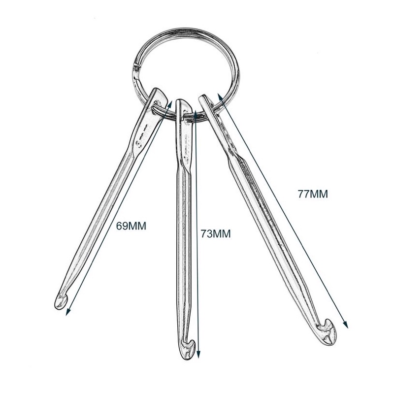 Móc khoá kèm 3 cây kim móc len