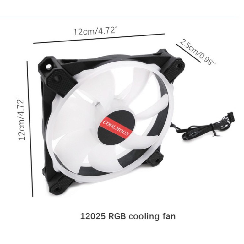 VH0H Quạt Tản Nhiệt, Fan Led RGB Coolmoon V5 - Đồng Bộ Hub Coolmoon 8 M52