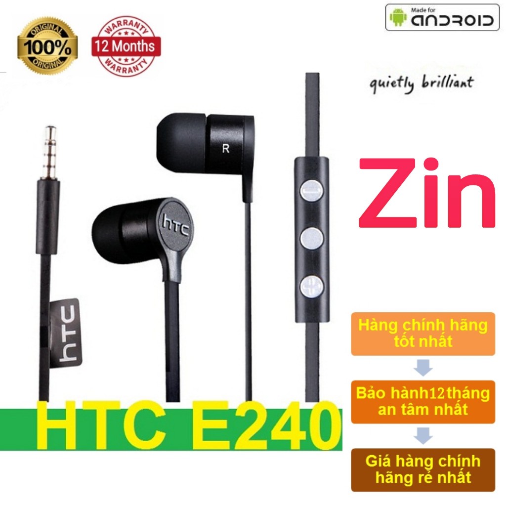 Tai nghe HTC E240 với Beats Audio Zin máy – Bass mạnh, chât âm vượt trên tất cả