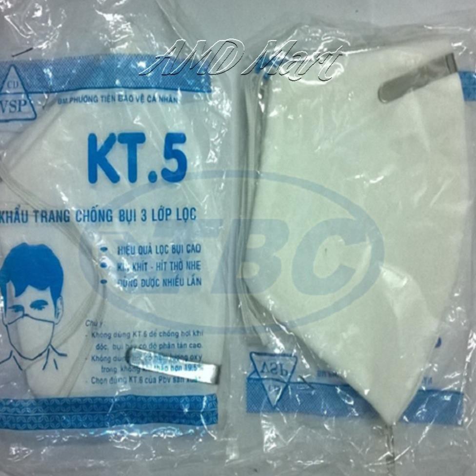 [HÀNG SẴN GIAO LUÔN] Khẩu trang 3 lớp KT 5 Nẹp bóp sống mũi vừa khít khuôn mặt,chống bụi kháng khuẩn cao. | BigBuy360 - bigbuy360.vn