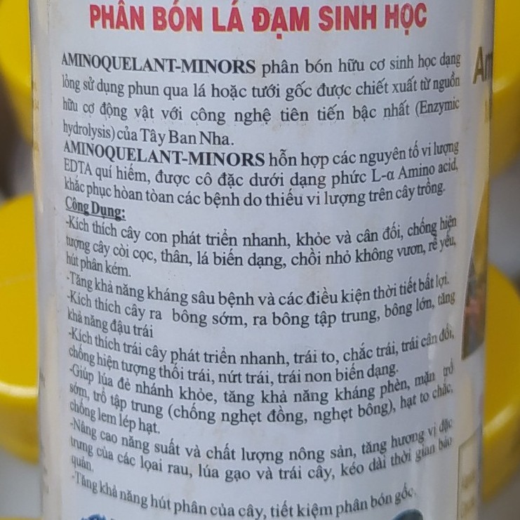 Phân bón lá Growmore vi lượng Amino Quelant - Minors, khắc phụ hiện tượng thiếu vi lượng ( chai 100ml)