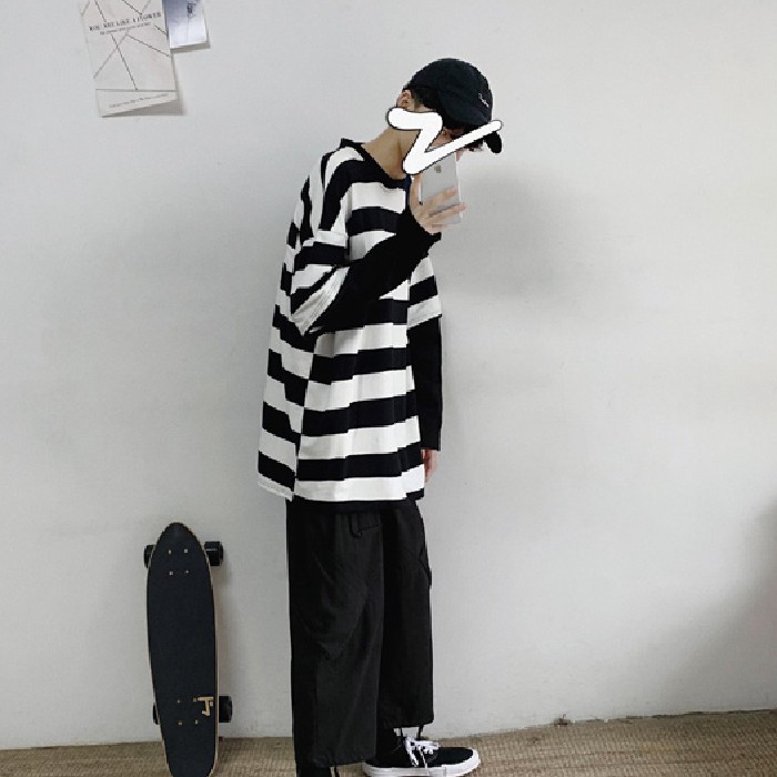 Áo tay dài kẻ sọc phong cách Hàn Quốc hợp thời trang cho nữ | BigBuy360 - bigbuy360.vn