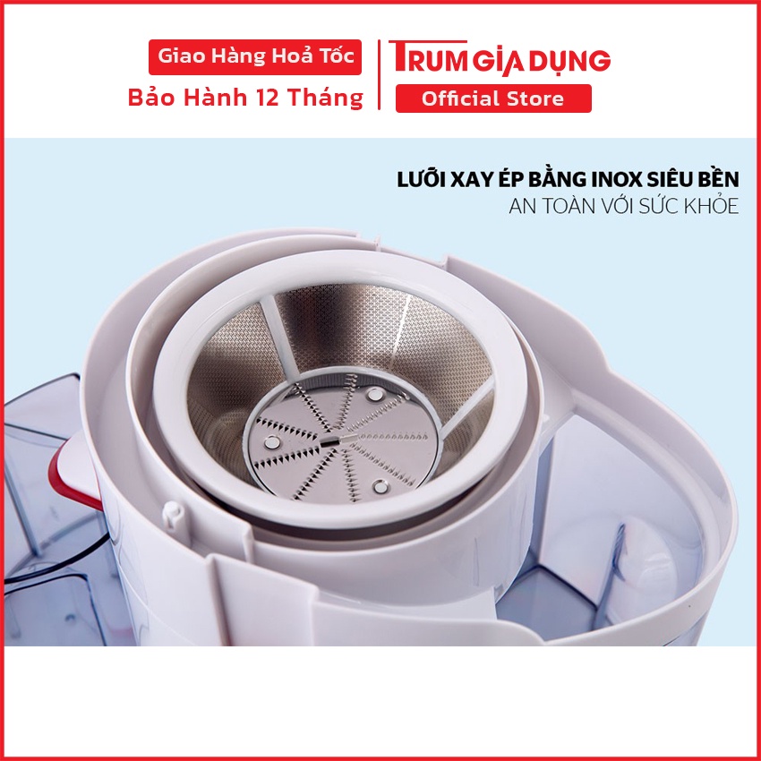 Máy ép trái cây, máy ép hoa quả Sunhouse SHD5520 màu trắng đỏ, ép cam, ổi, táo, bảo hành 12 tháng.