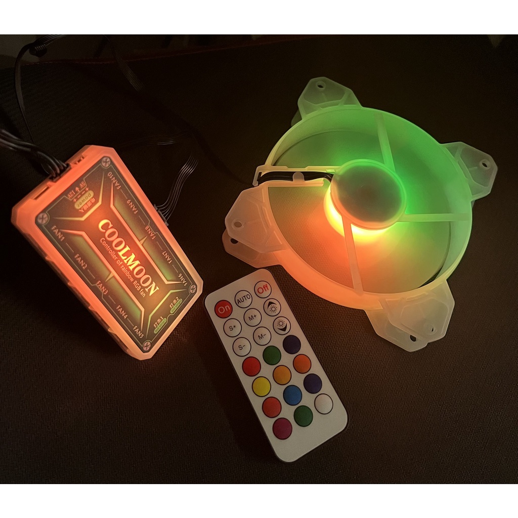 HOT Bộ 3 Quạt Tản Nhiệt, Fan Case Coolmoon Y1 Y2Led RGB 16 Triệu Màu, 366 Hiệu Ứng - Kèm Hub + Remote