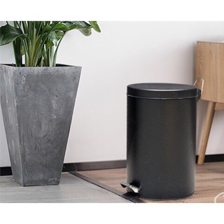 Thùng rác đen mờ sơn tĩnh điện