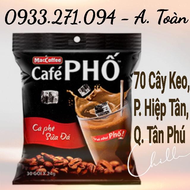 Cà phê sữa đá MacCoffee Cafe Phố bịch 720g - Cafe Phố sữa đá MacCoffee 720gr (30 gói x 24g)