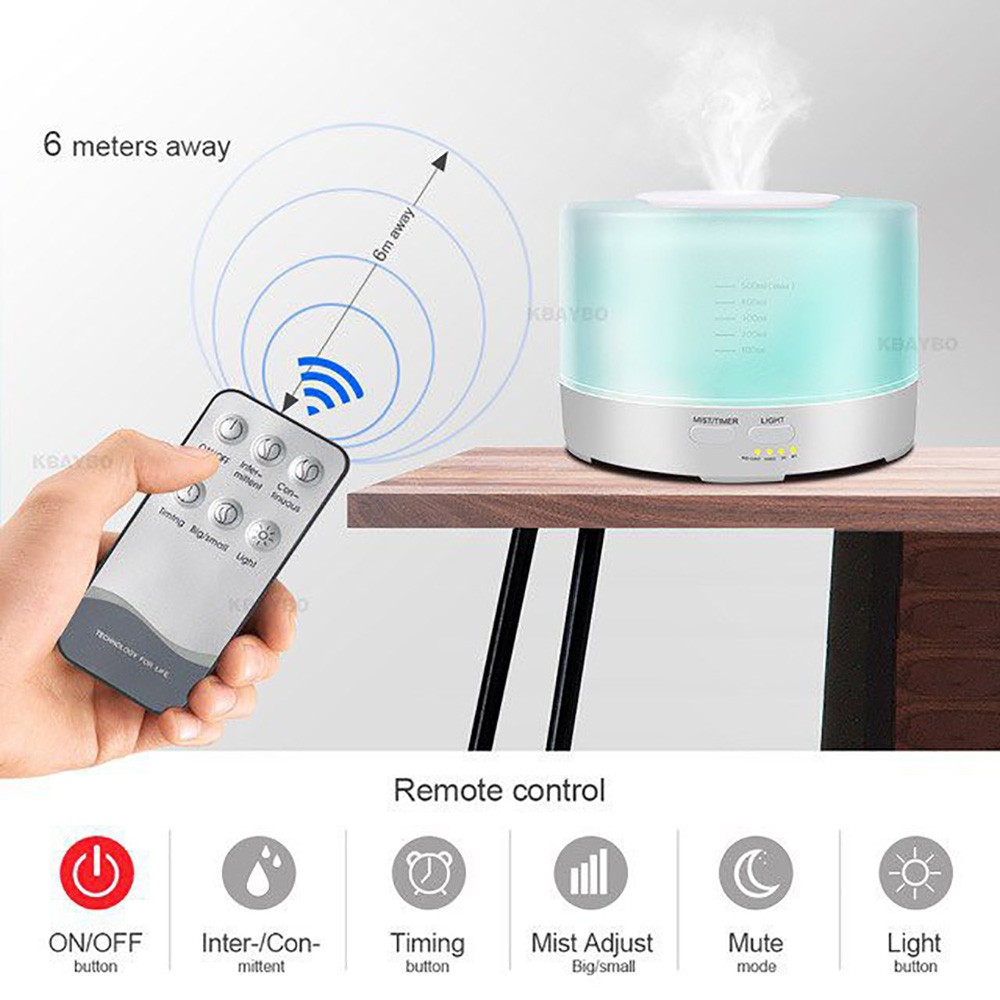 Máy Khuếch Tán Tinh Dầu 500ml trụ trong kèm remote