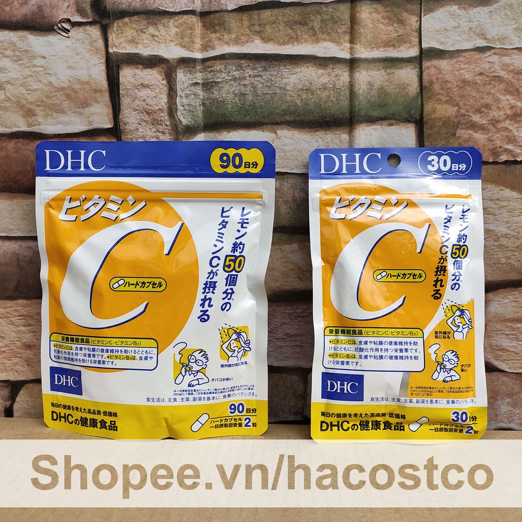 [Mã COSDAY - 50k đơn 250k] Viên uống Vitamin C DHC hard capsule Nhật Bản 20 ngày 30 ngày 90 ngày dùng tăng sức đề kháng