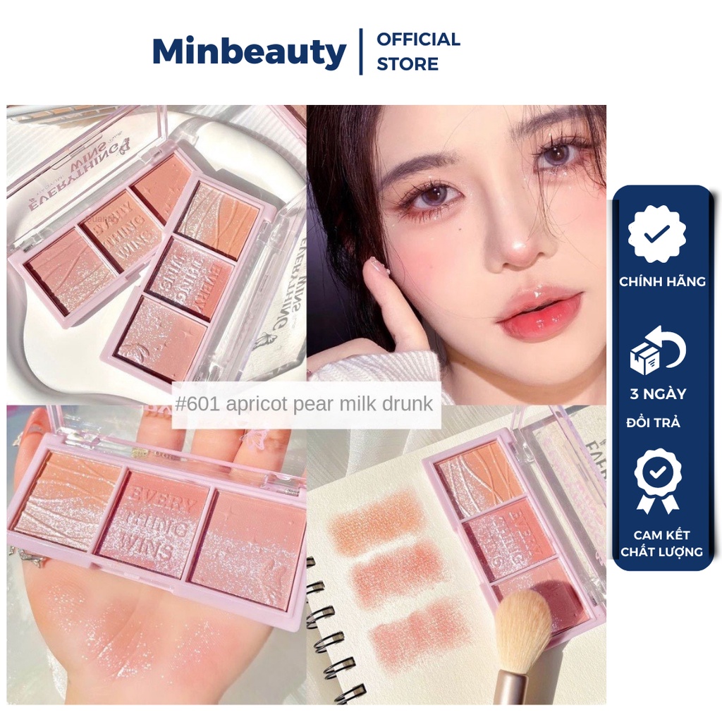 Bảng Phấn Mắt Má Hồng Bắt Sáng 3 Ô soft eye shadow COCO VENUS (D14)